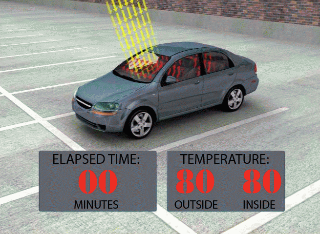 This GIF is used to demonstrate how fast cars heat up.